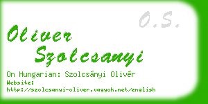 oliver szolcsanyi business card