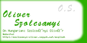 oliver szolcsanyi business card